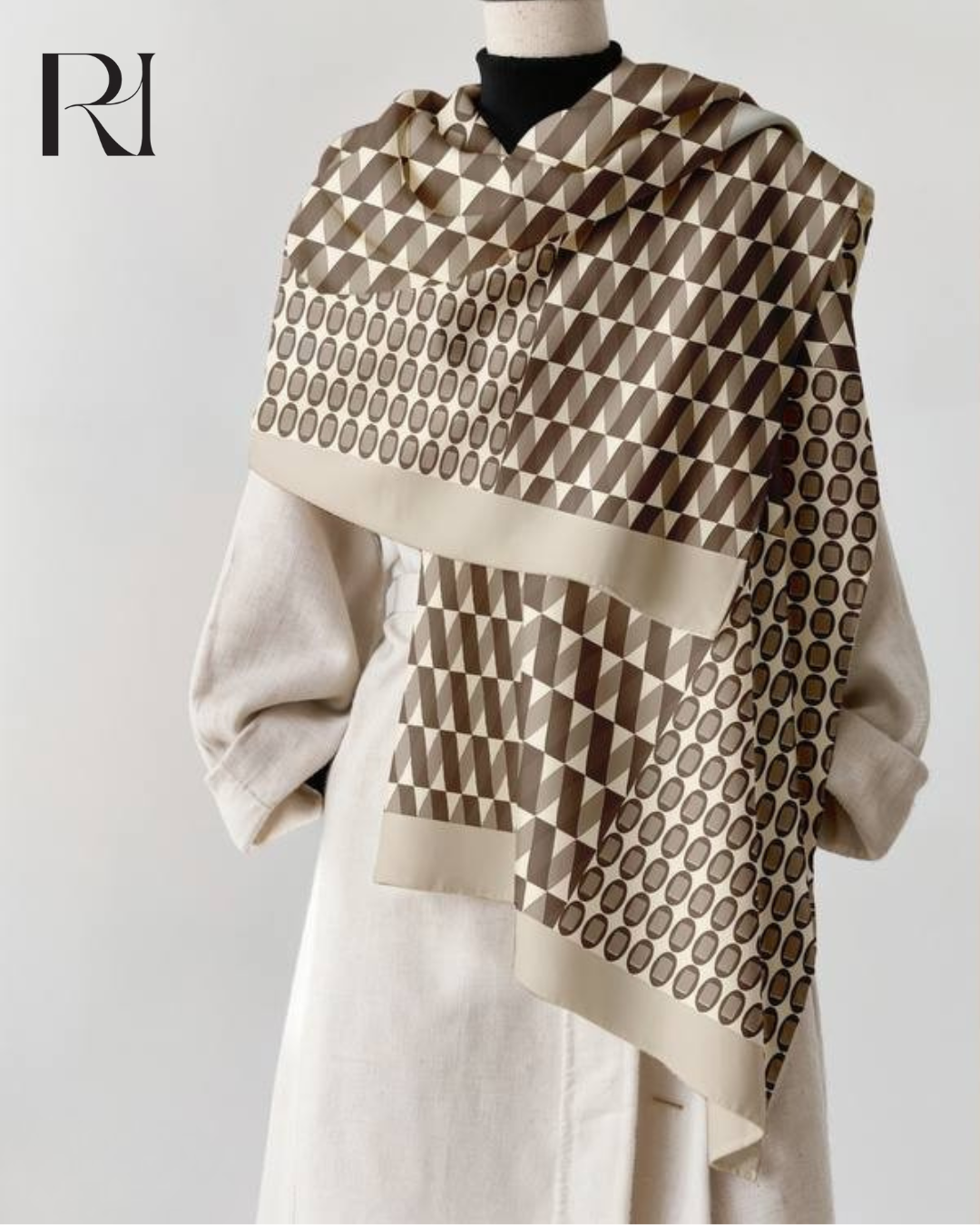 Cappuccino Lattice Chiffon Hijab