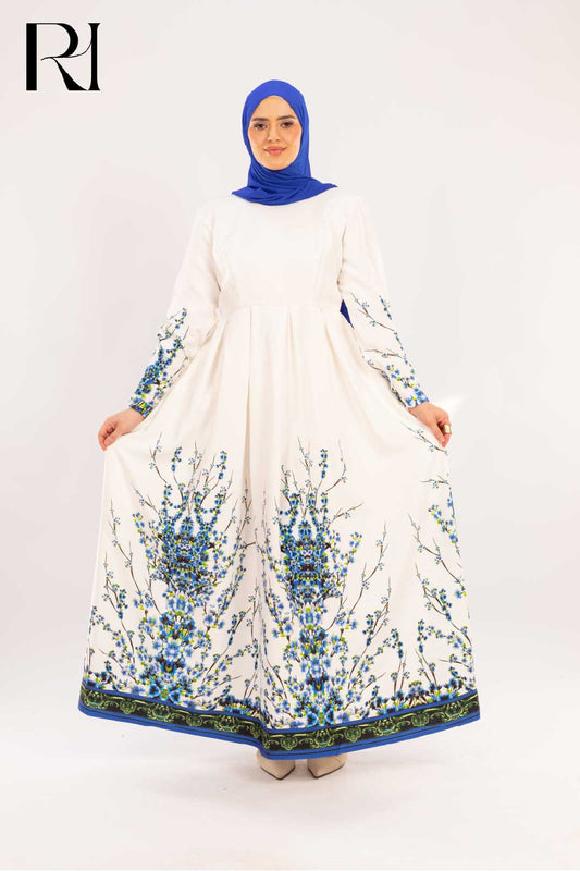 Jannah Sapphire Blossom Print Maxi Dress