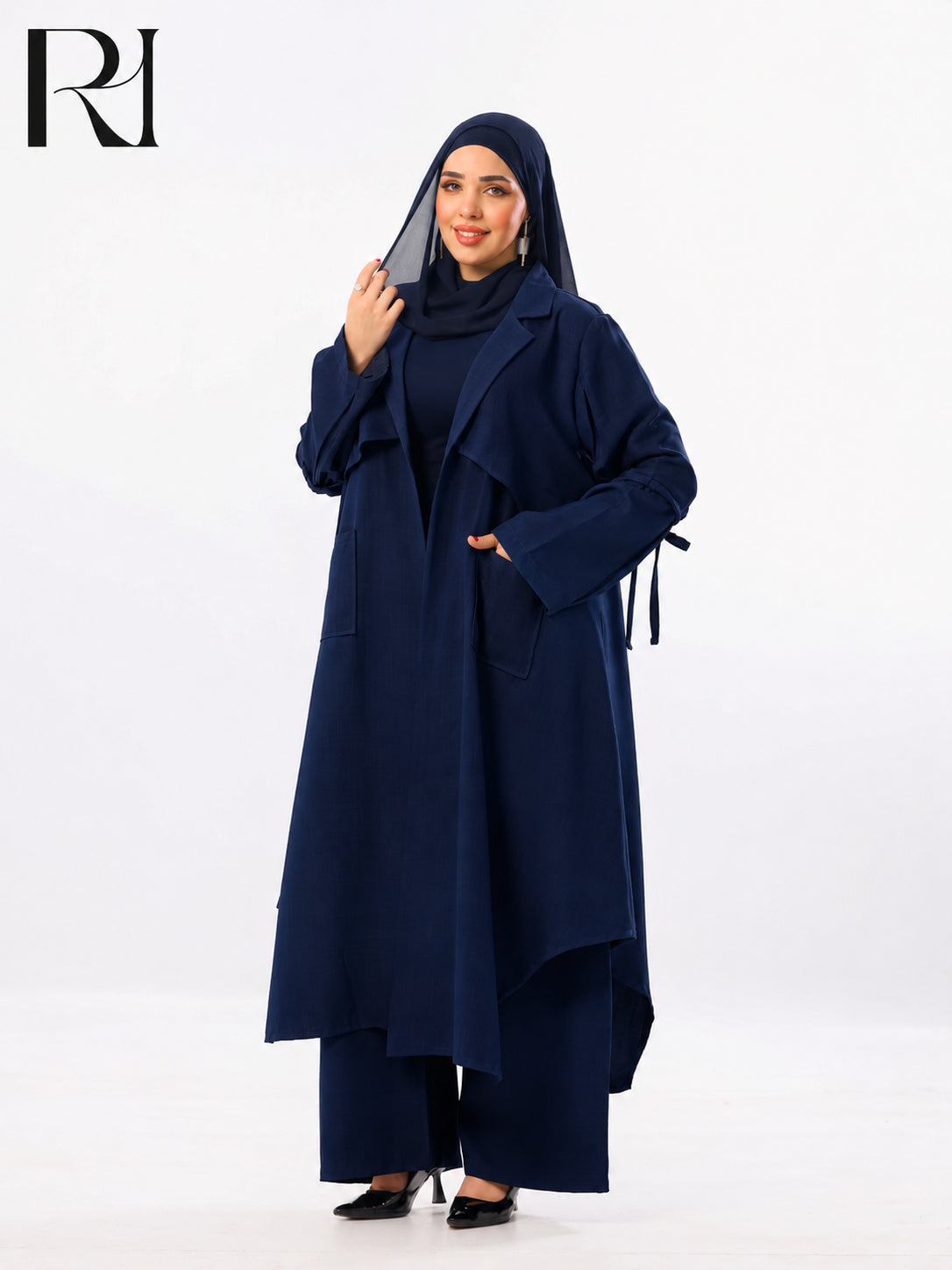 Reem Tailored Linen-Blend Two Piece Set – Navy