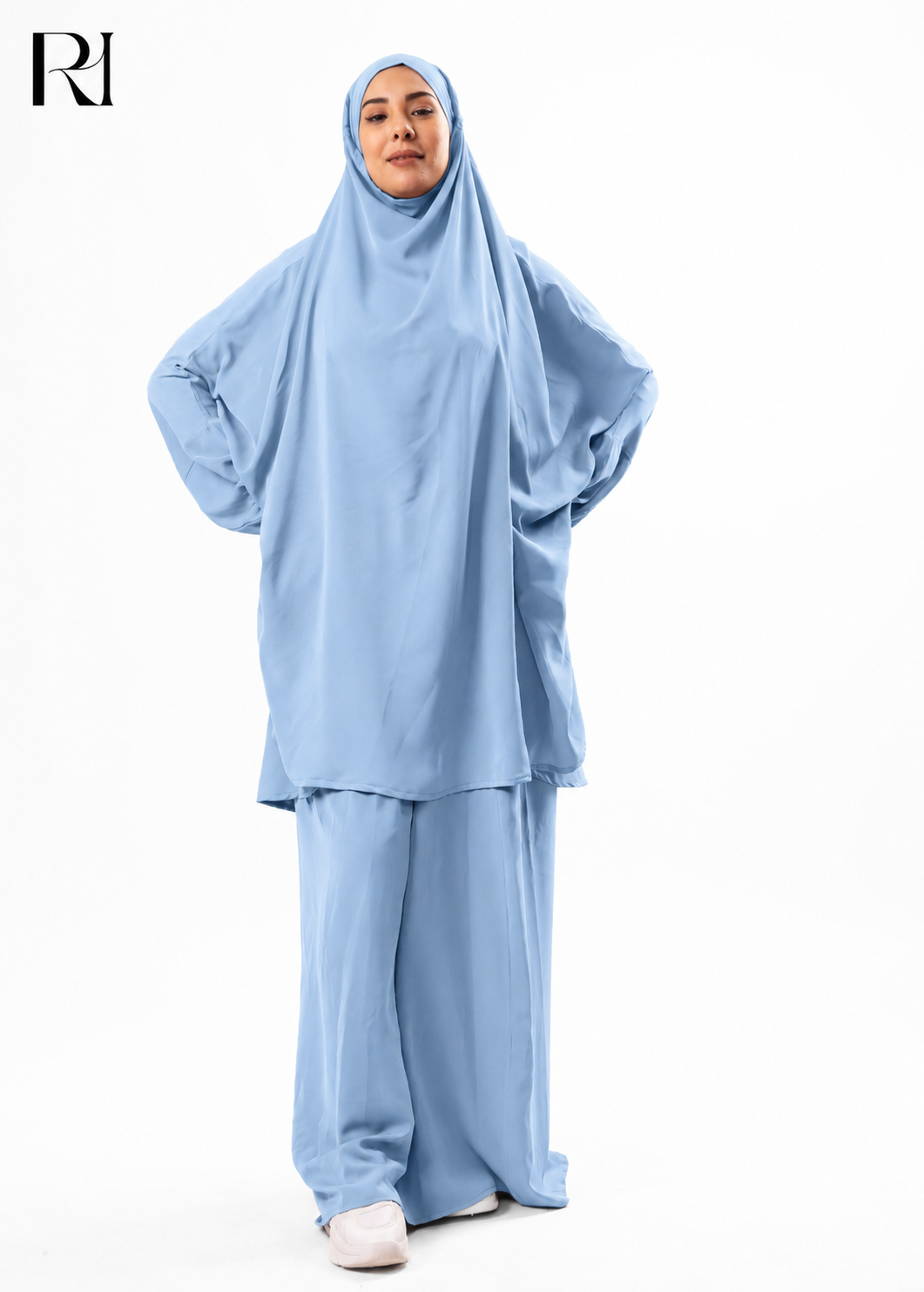 Jannat Lightweight Silk Prayer Set – Powder Blue