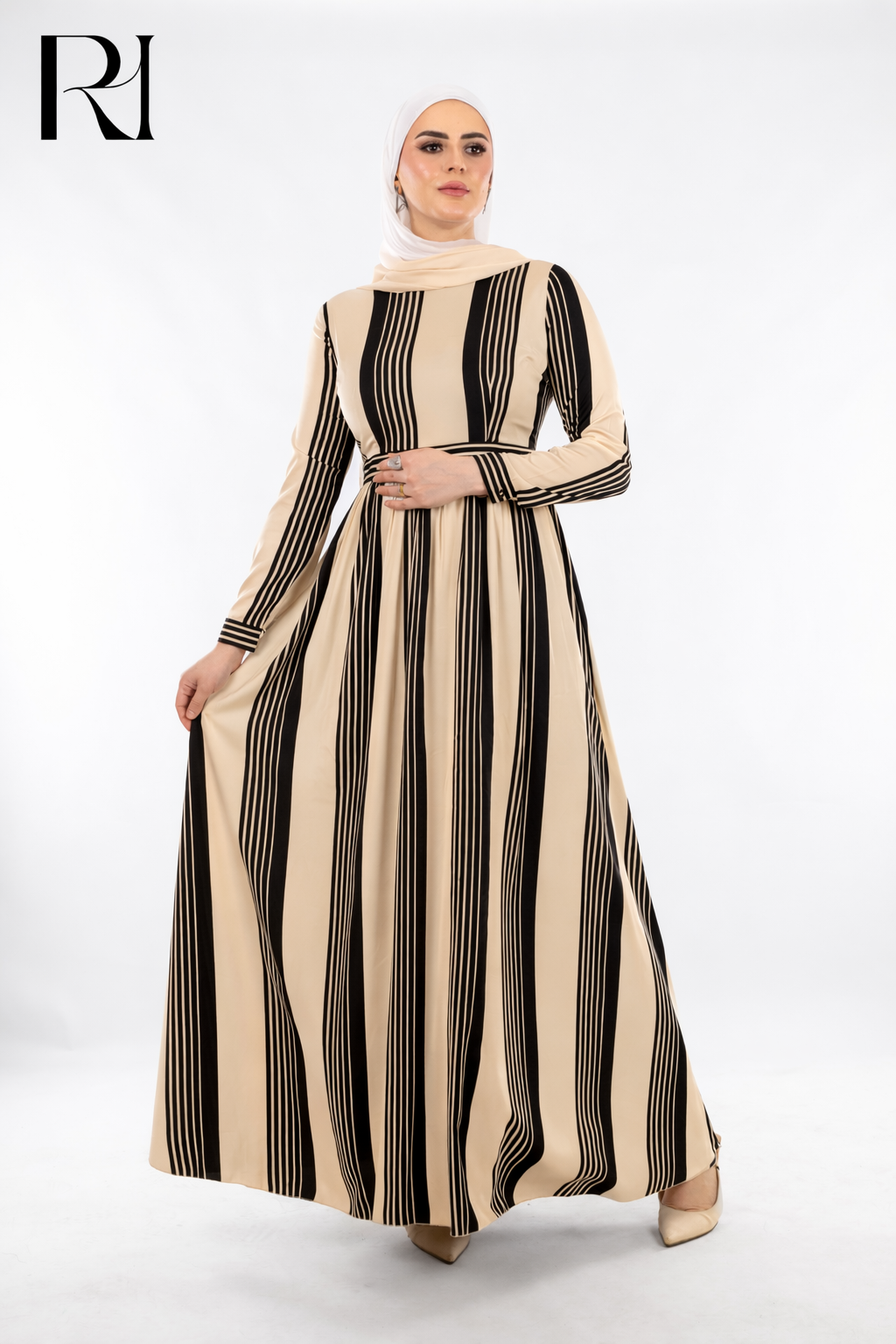 Noor Satin Maxi Dress - Beige