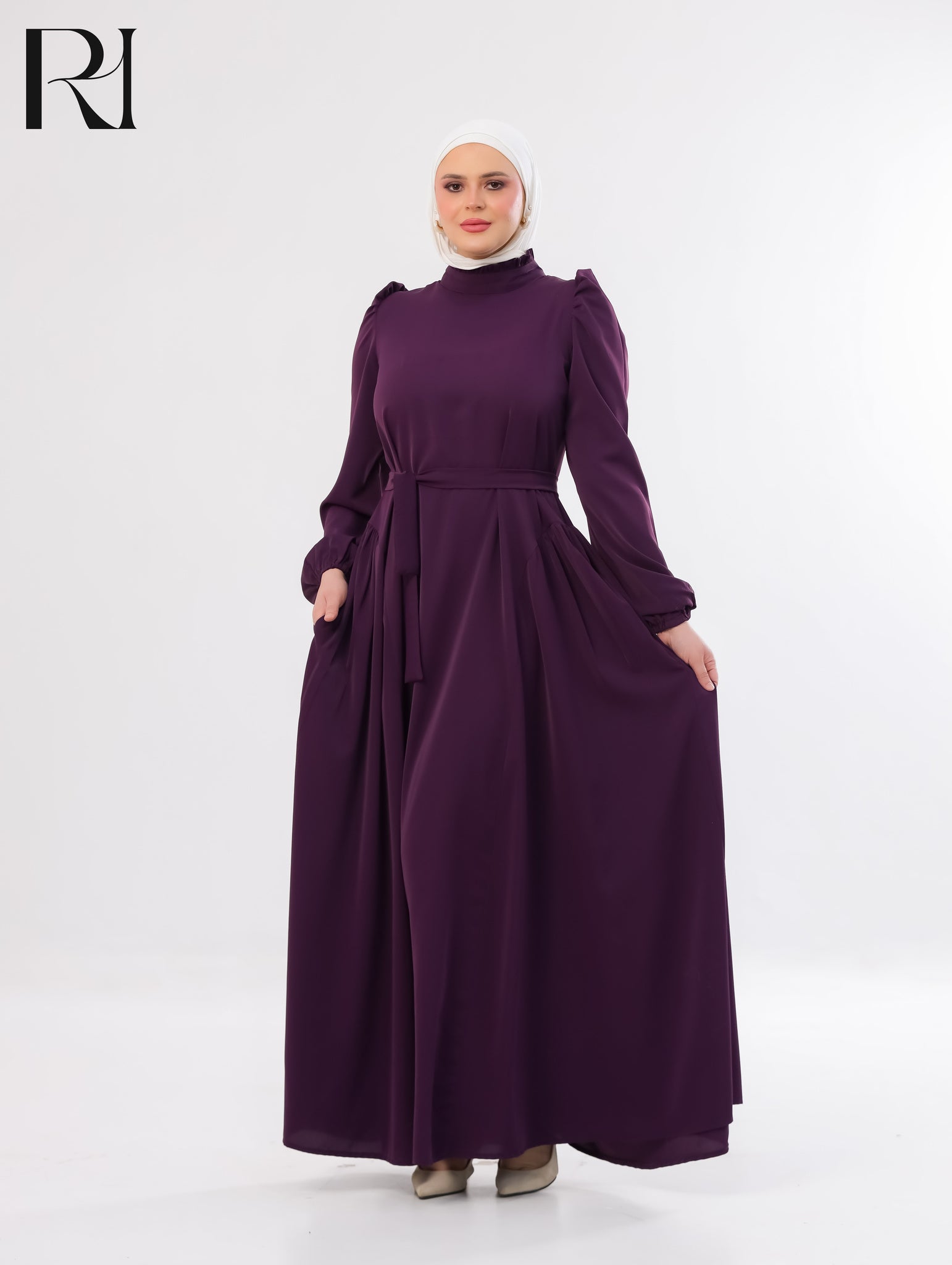 Amani Elegant Lightweight Silk Maxi Dress – Dark Plum