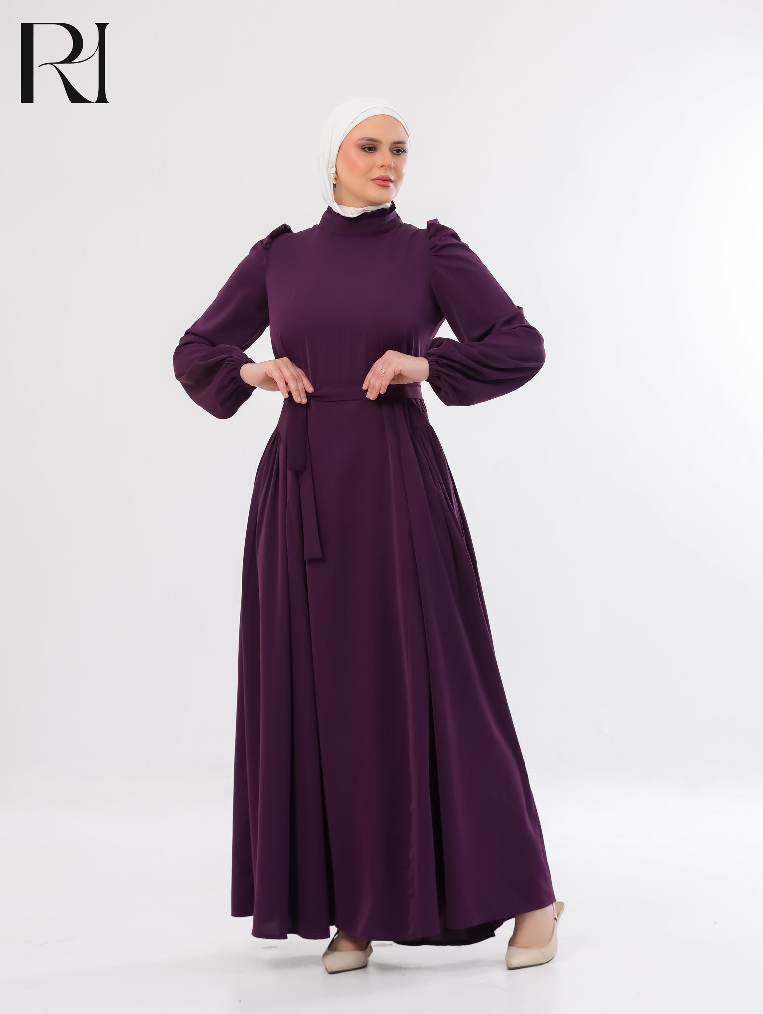 Amani Elegant Lightweight Silk Maxi Dress – Dark Plum