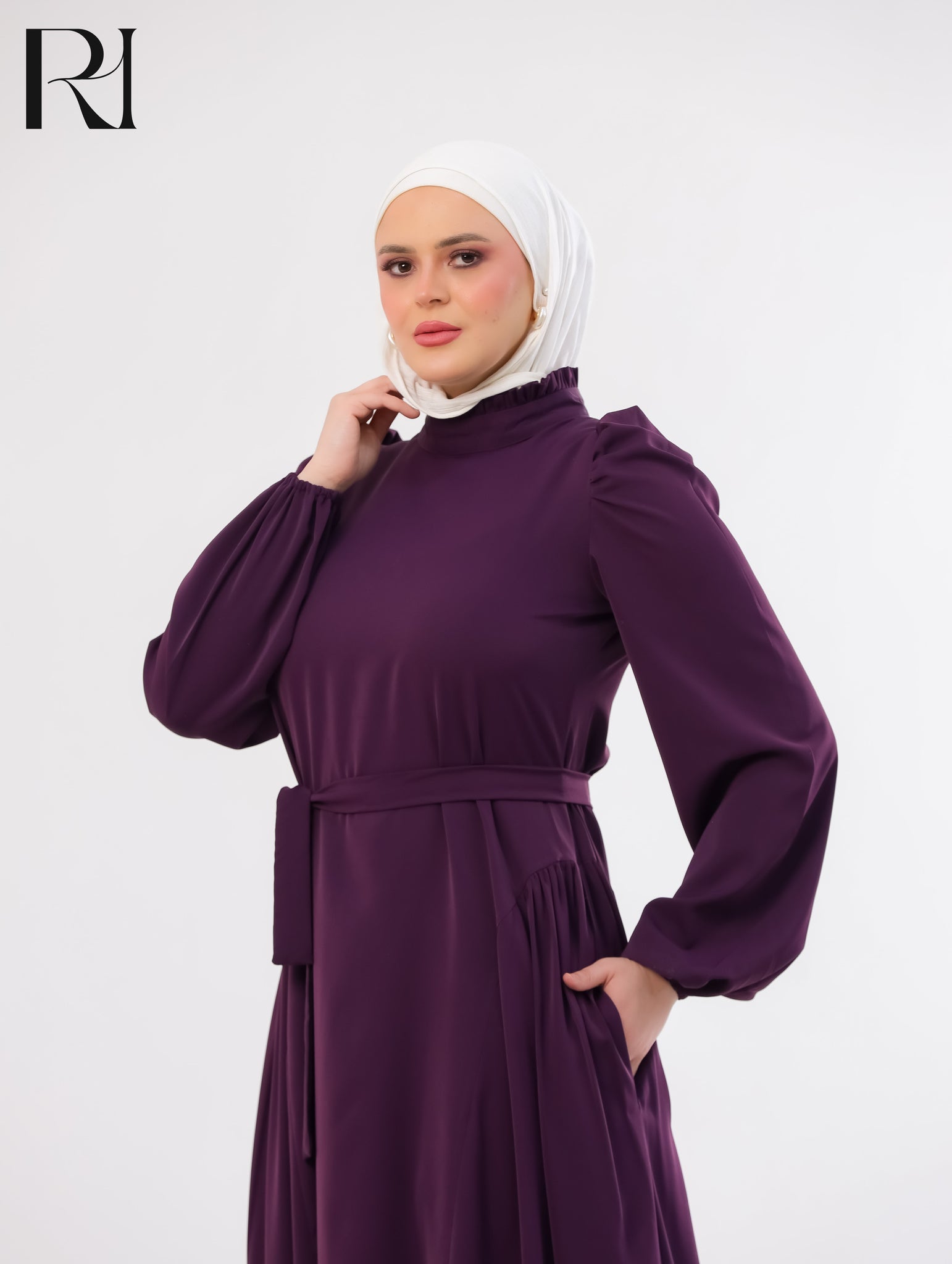 Amani Elegant Lightweight Silk Maxi Dress – Dark Plum