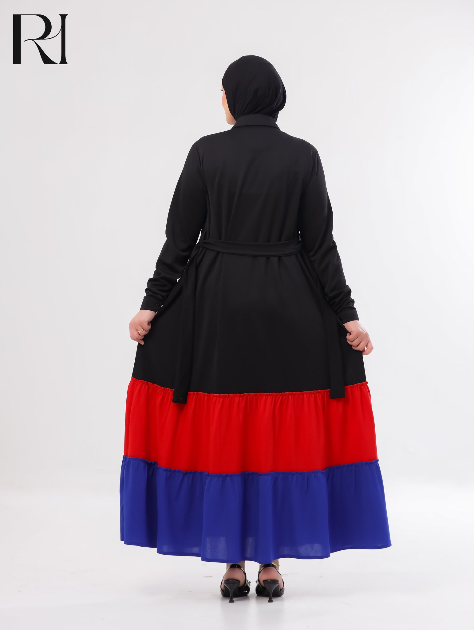 Batul Structured Knit Maxi Dress - Black