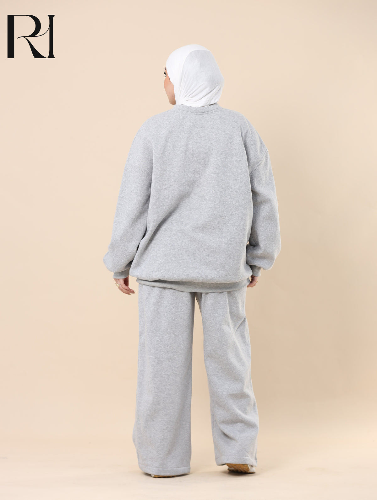 MAYA PLUSH FLEECE-LINED TWO PIECE SET - LIGHT GRAY