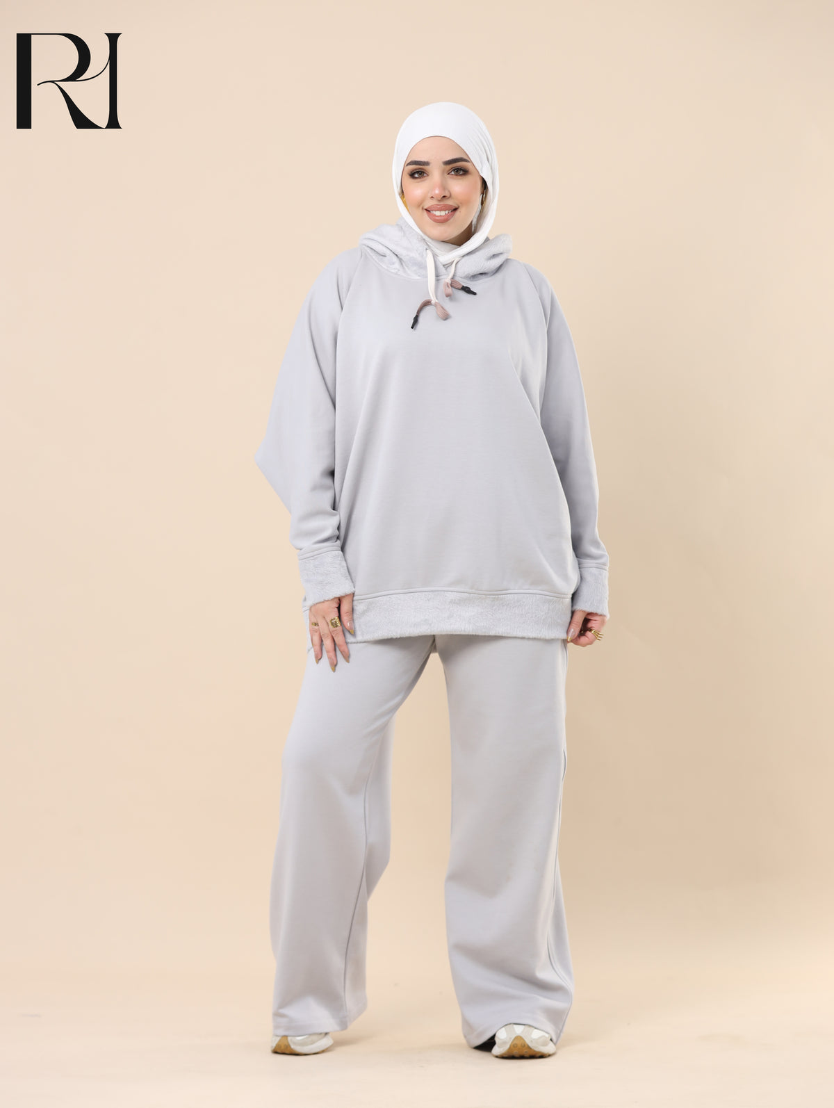 HANA CLOUD FLEECE-LINED TWO PIECE SET - GRAY