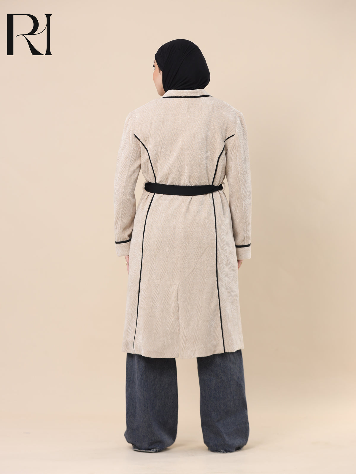 JANA TAILORED PLUSH BELTED COAT - SAND