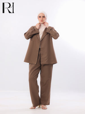 Lana Barbie Tailored Two Piece Set – Mocha Brown