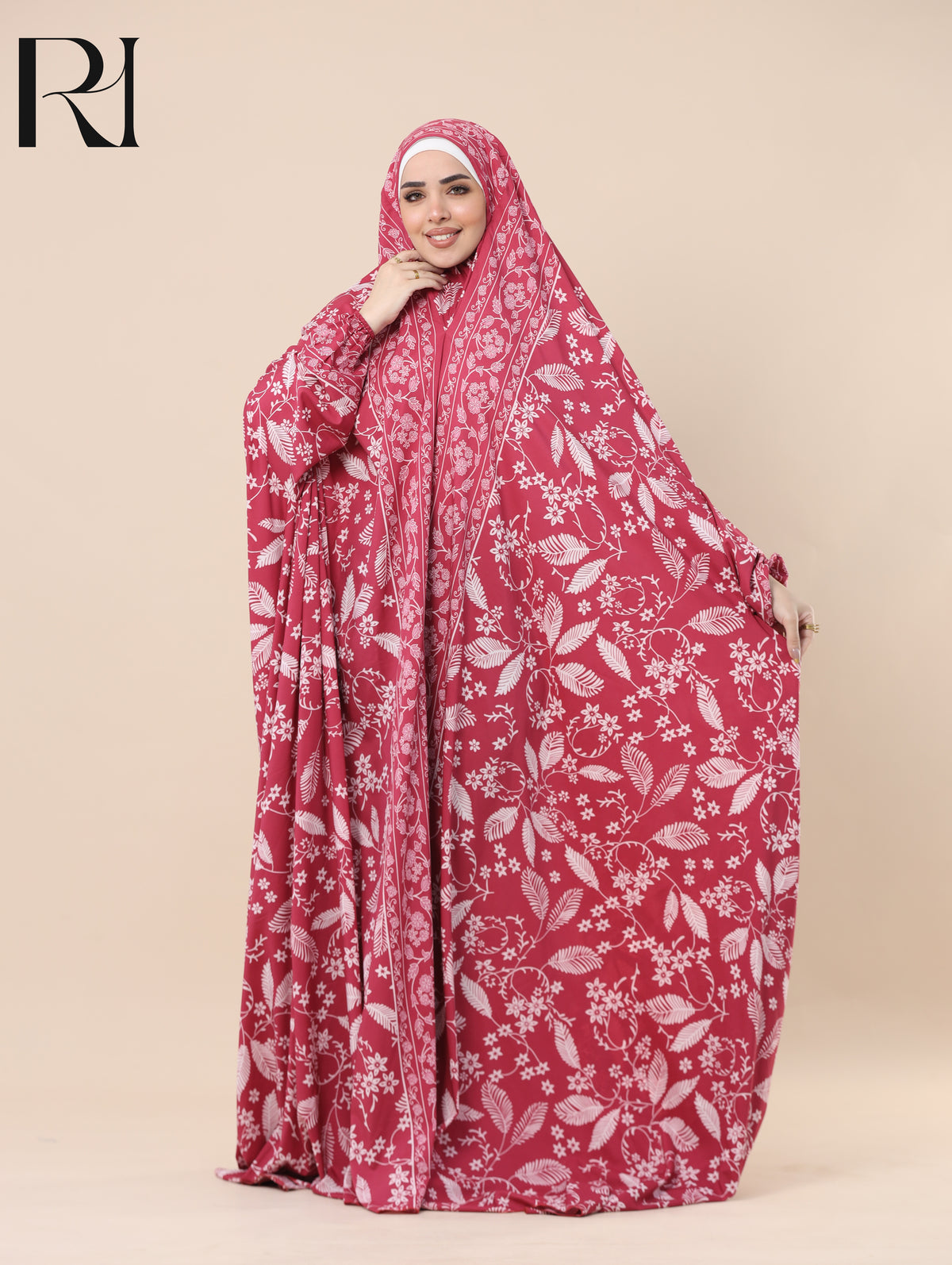 RAWAN BLOSSOM SATIN PRAYER GOWN - RASPBERRY