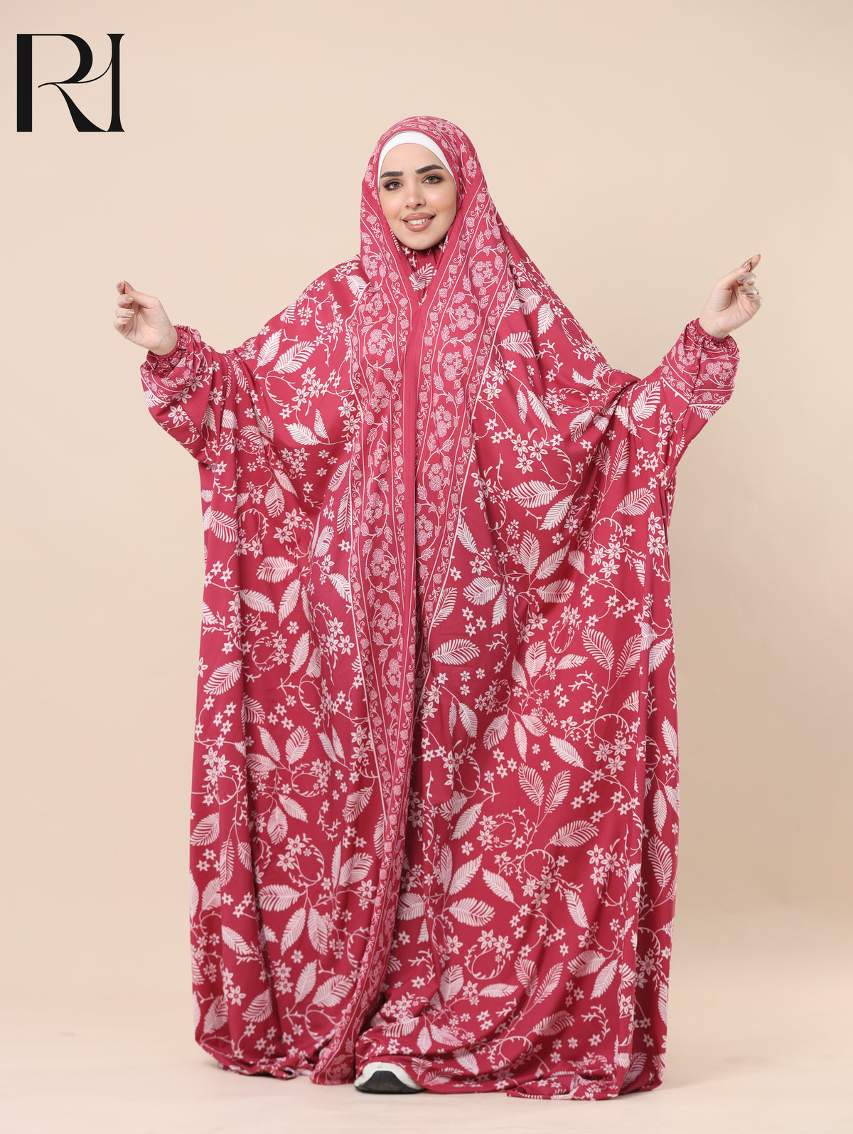 RAWAN BLOSSOM SATIN PRAYER GOWN - RASPBERRY