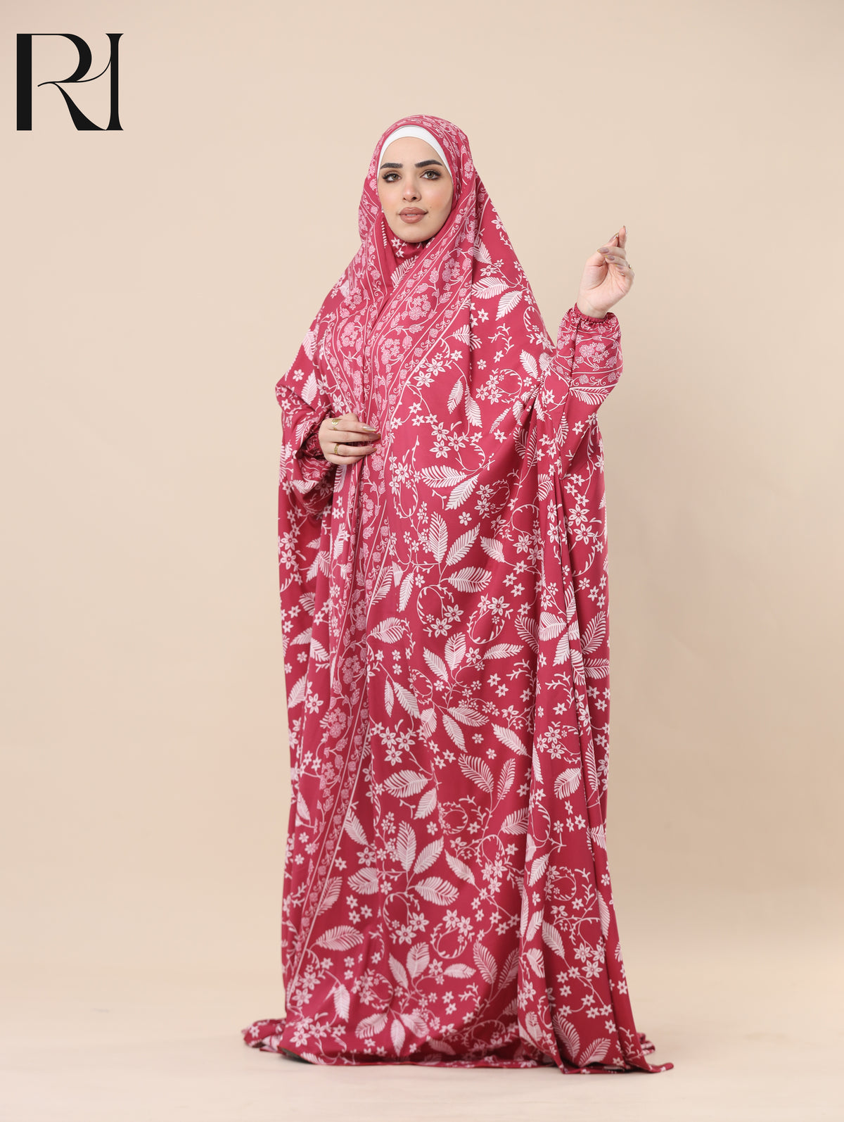 RAWAN BLOSSOM SATIN PRAYER GOWN - RASPBERRY
