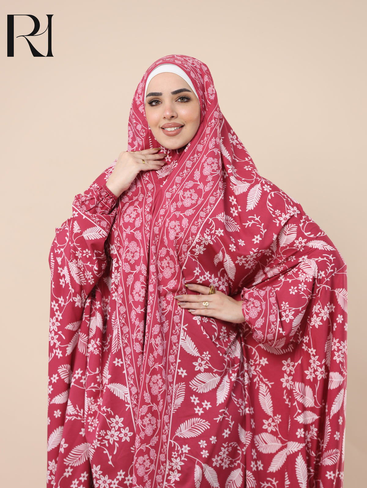 RAWAN BLOSSOM SATIN PRAYER GOWN - RASPBERRY