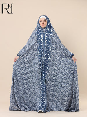 SELMA HERITAGE SATIN PRAYER GOWN - BLUE