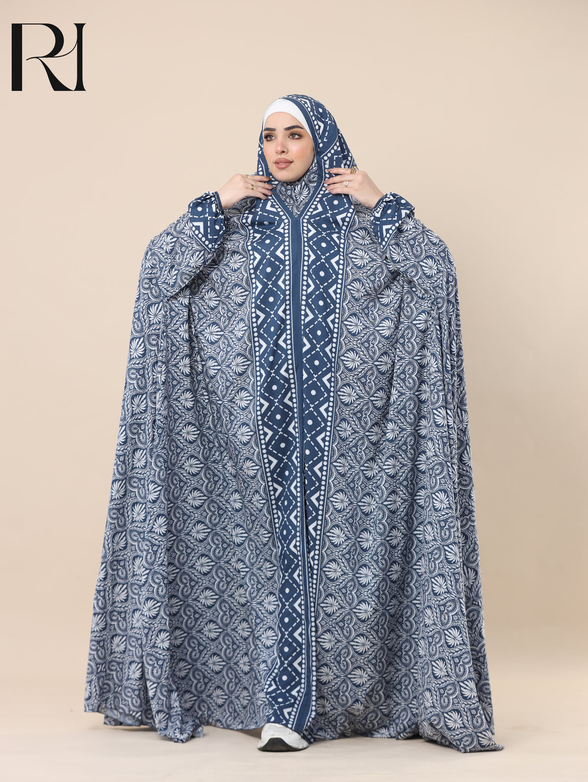 SELMA HERITAGE SATIN PRAYER GOWN - BLUE