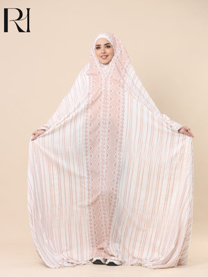 MAYSA SOFT STRIPE SATIN PRAYER GOWN - BLUSH