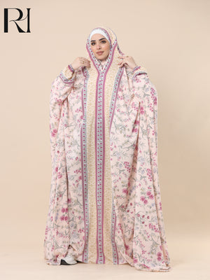 JUMANA MEADOW SATIN PRAYER GOWN - POWDER PINK