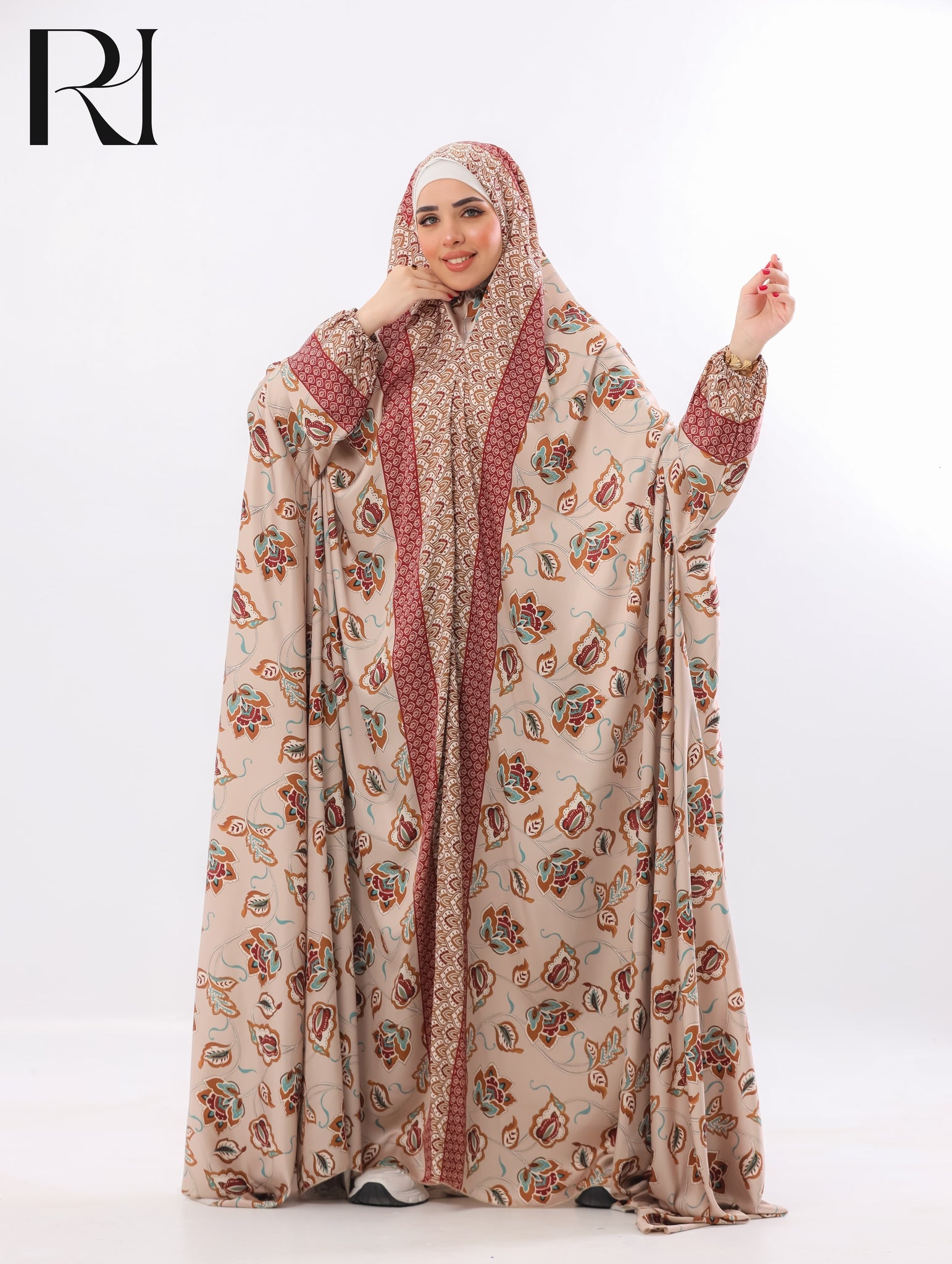 Noor Bloom Blended Satin Prayer Gown – Rose Brown