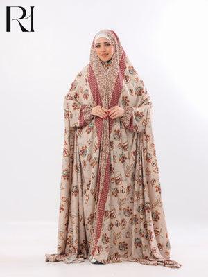 Noor Bloom Blended Satin Prayer Gown – Rose Brown