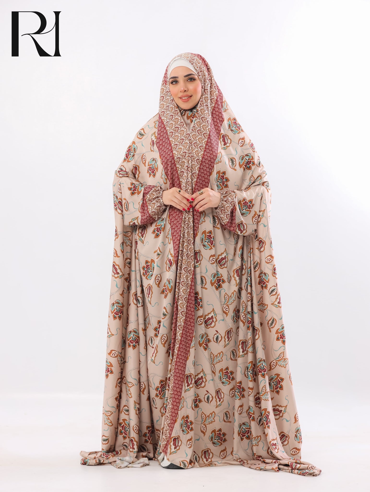 Noor Bloom Blended Satin Prayer Gown – Rose Brown