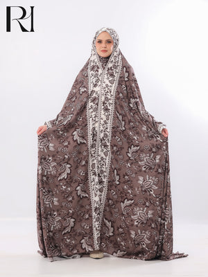 Noor Mocha Florentine Blended Satin Prayer Gown – Brown