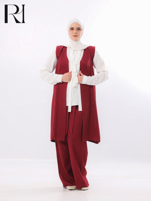 Mira Two-Piece Modest Set – Burgundy