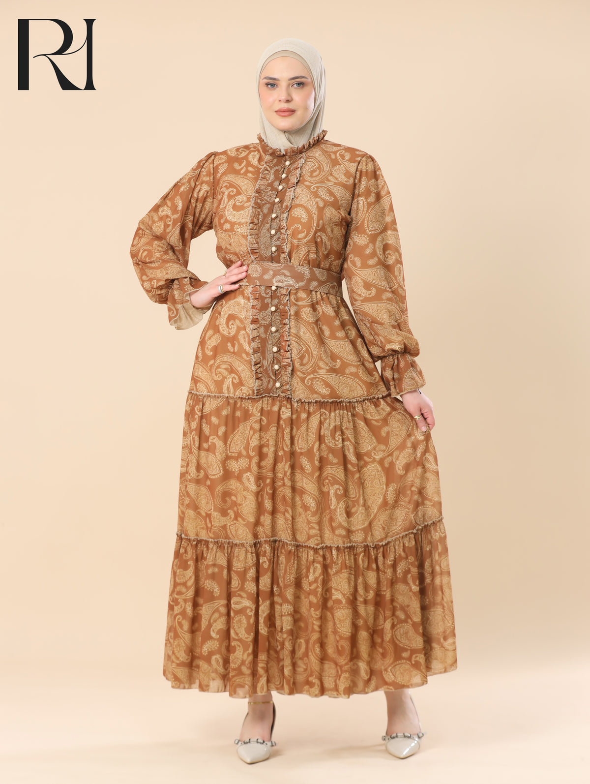 caramel maxi dress