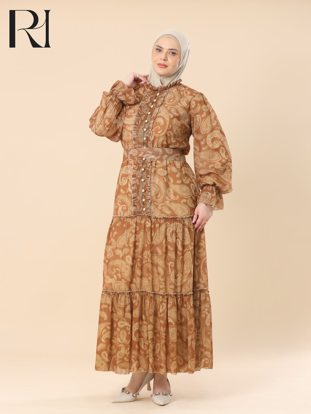 caramel maxi dress