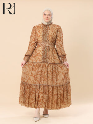 caramel maxi dress
