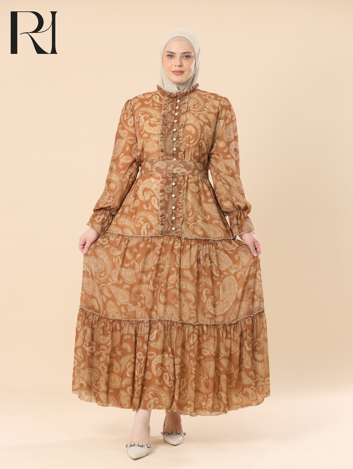 caramel maxi dress