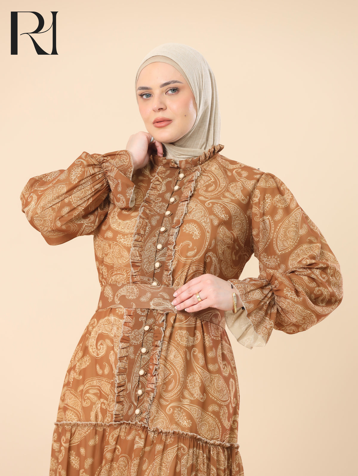 caramel maxi dress