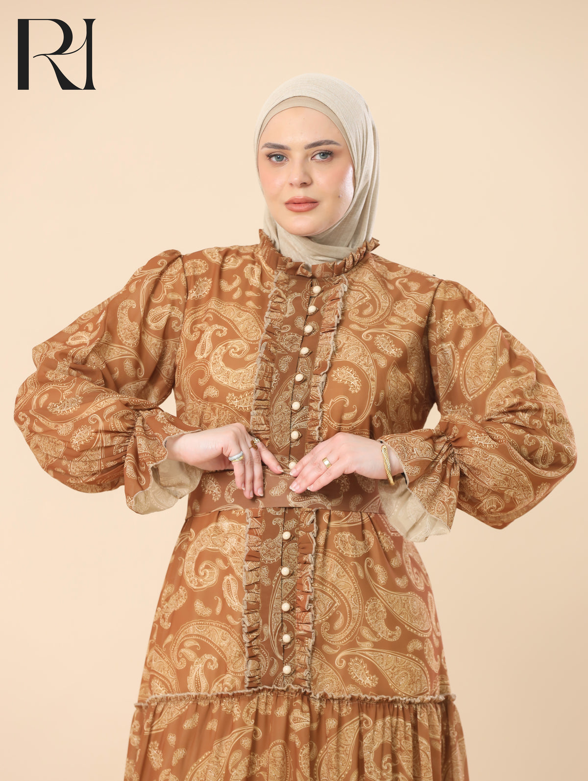 caramel maxi dress