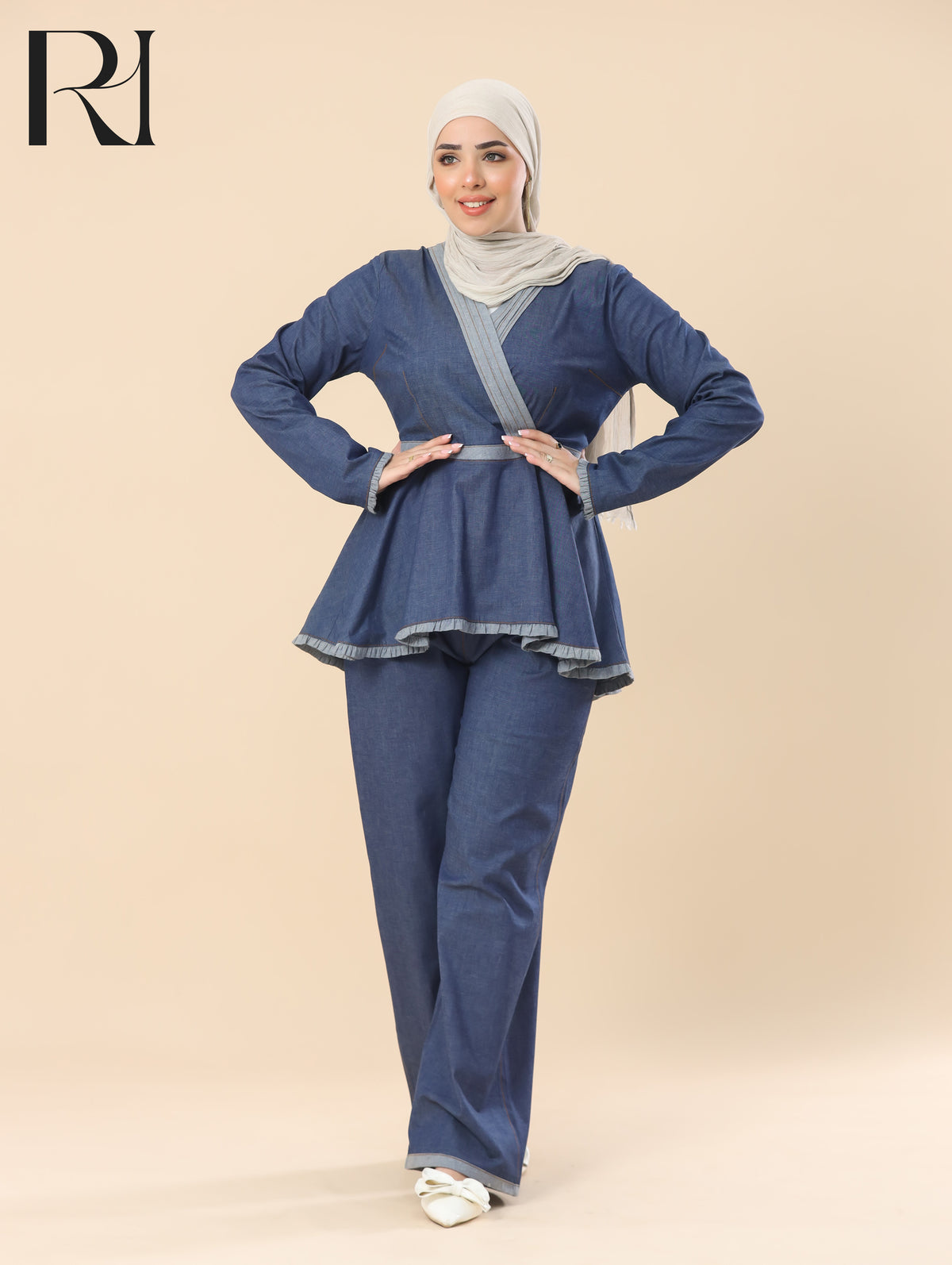 blue denim set