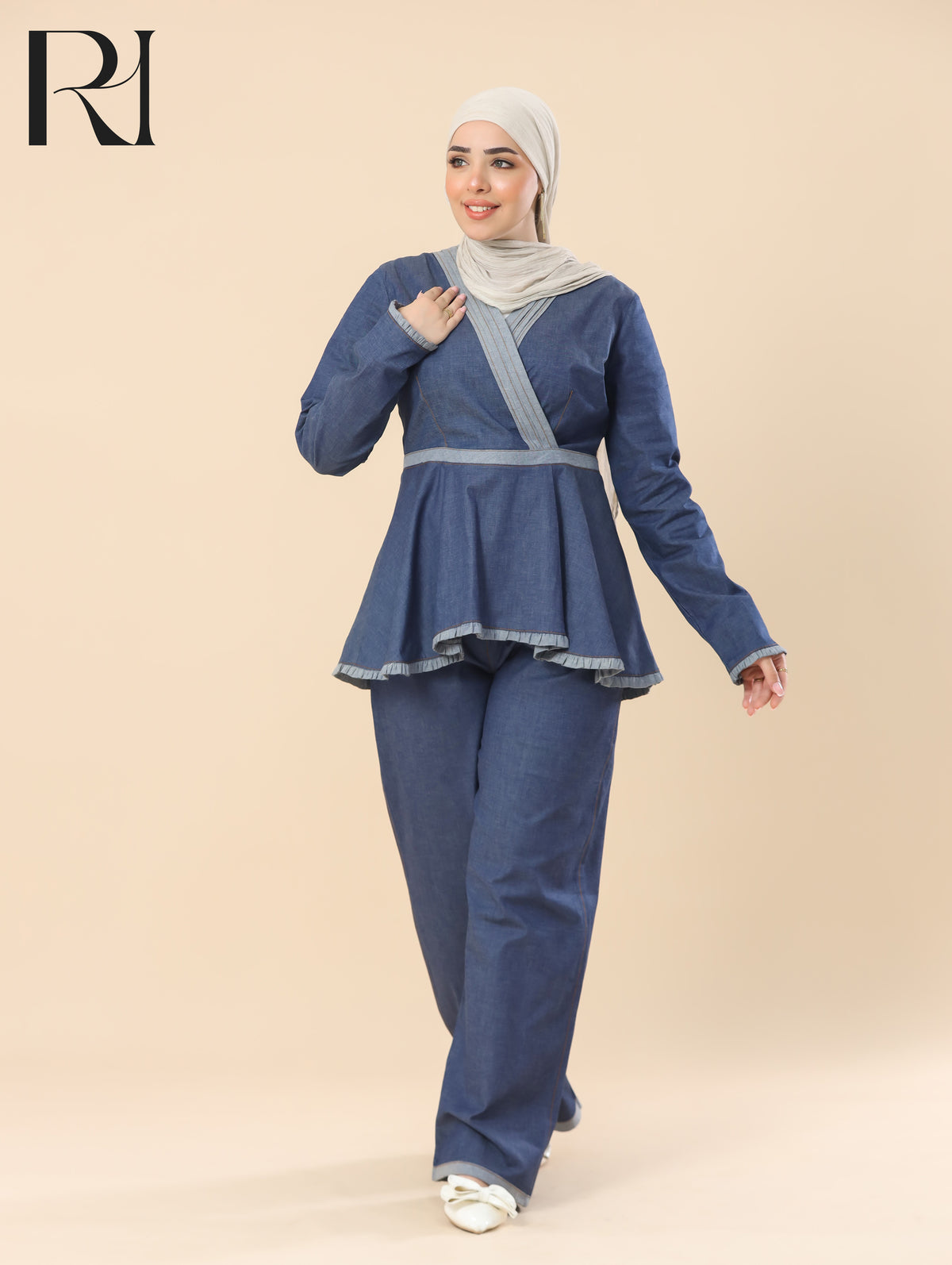 blue denim set