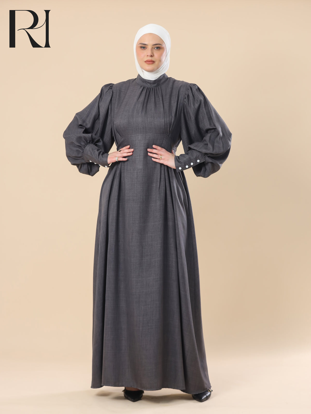 charcoal grey maxi dress