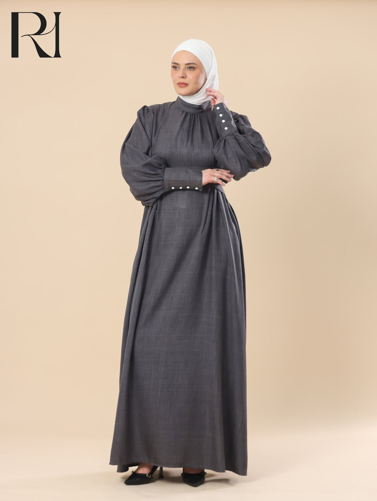 charcoal grey maxi dress