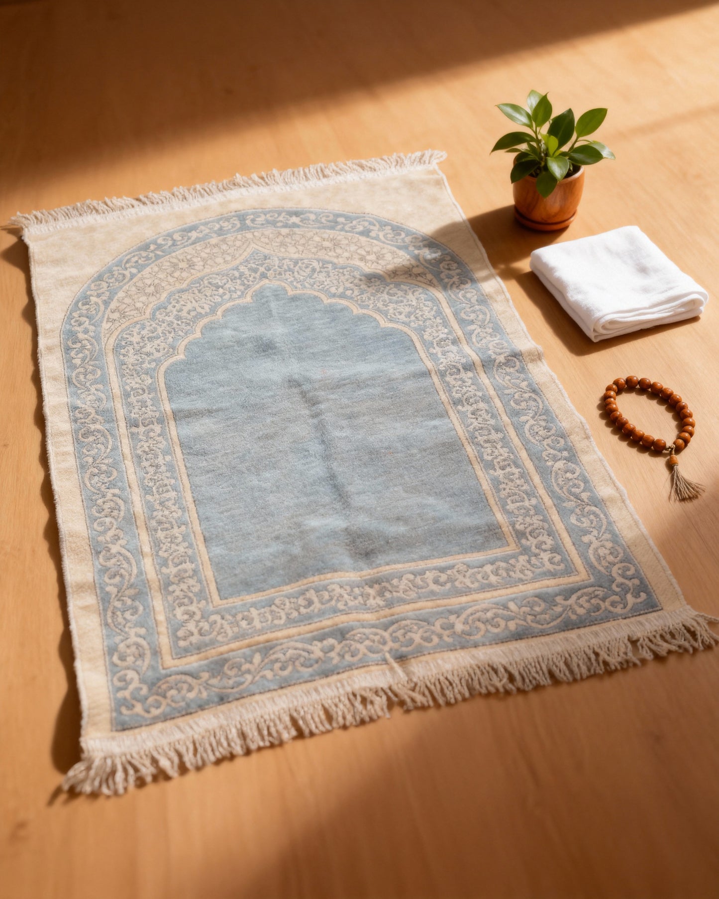 Soft Sky Reverence Light Blue Prayer Mat