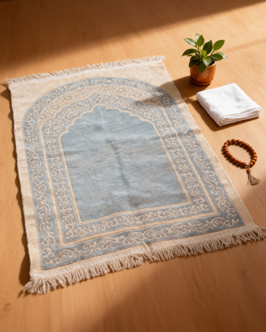 Soft Sky Reverence Light Blue Prayer Mat