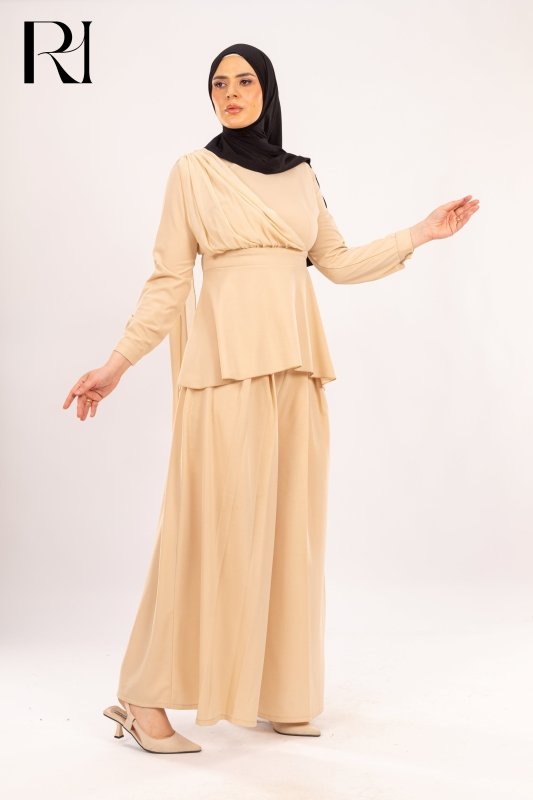 Beige Sahara Dape jumpsuit - Ruehaya