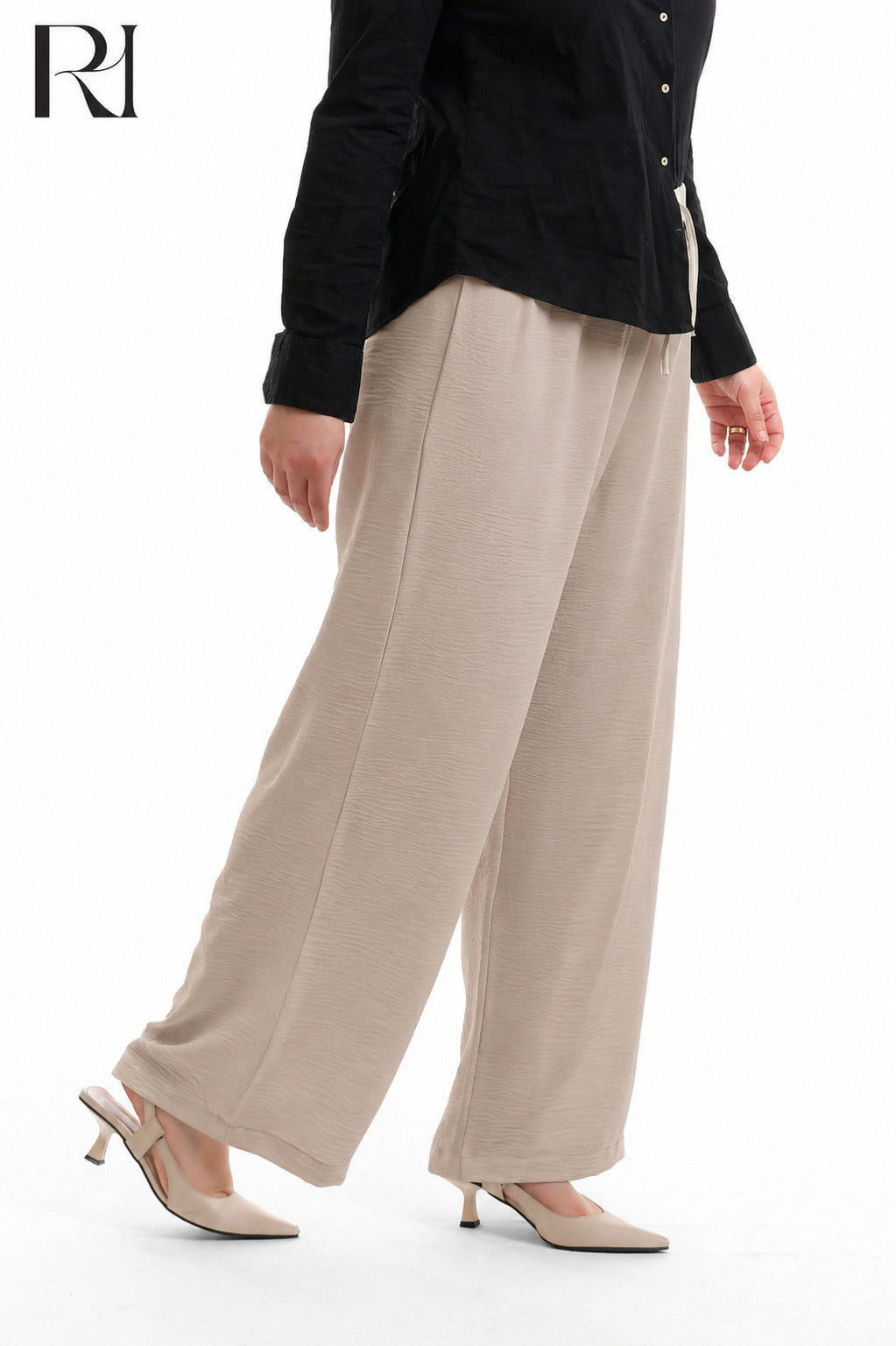 Nyla Linen Blend Trousers - Beige