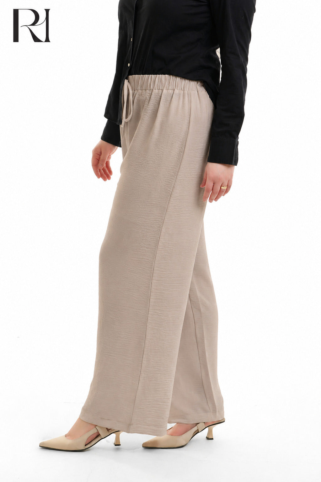 Nyla Linen Blend Trousers - Beige