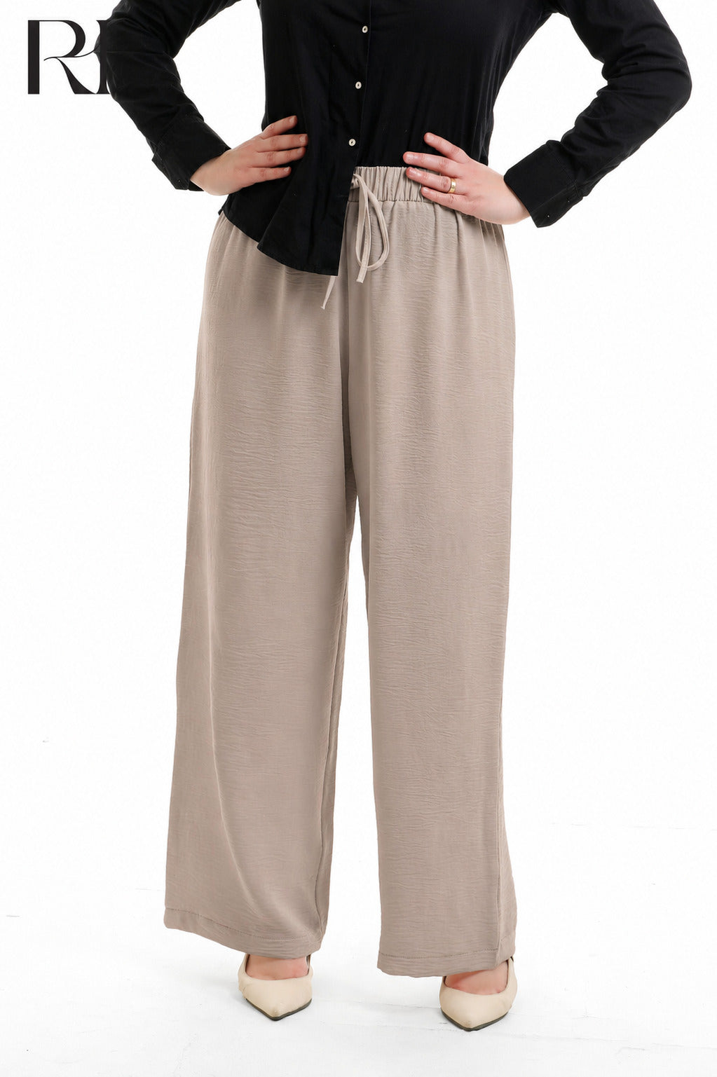 Nyla Linen Blend Trousers - Beige