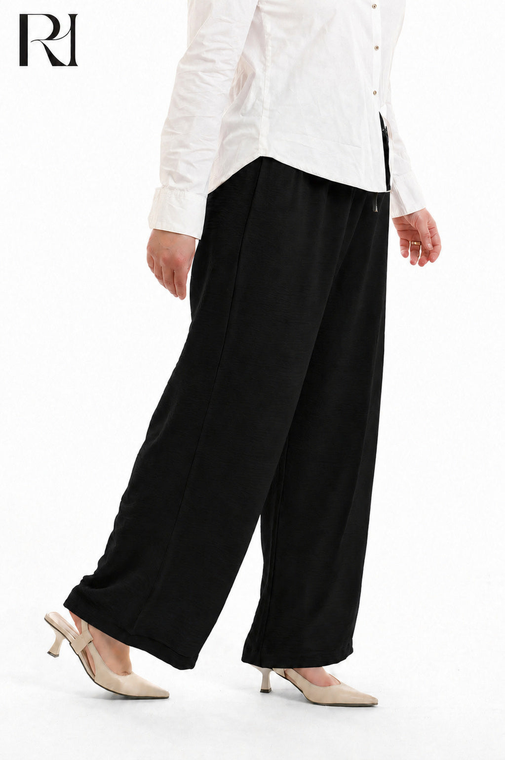 Nyla Linen Blend Trousers - Black