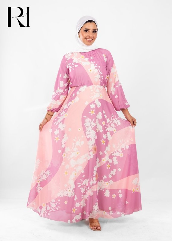 Blossom Whispers Modest Maxi Dress - Ruehaya