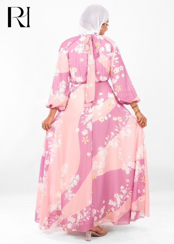 Blossom Whispers Modest Maxi Dress - Ruehaya