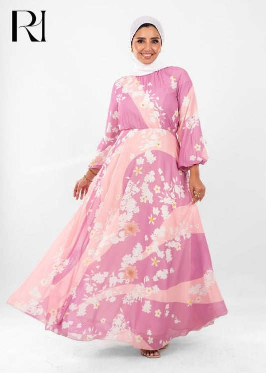 Blossom Whispers Modest Maxi Dress - Ruehaya