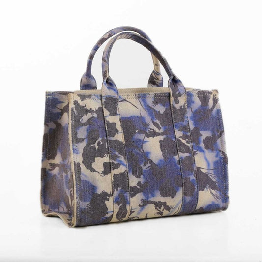 Blue Camo Print Tote Bag - Ruehaya