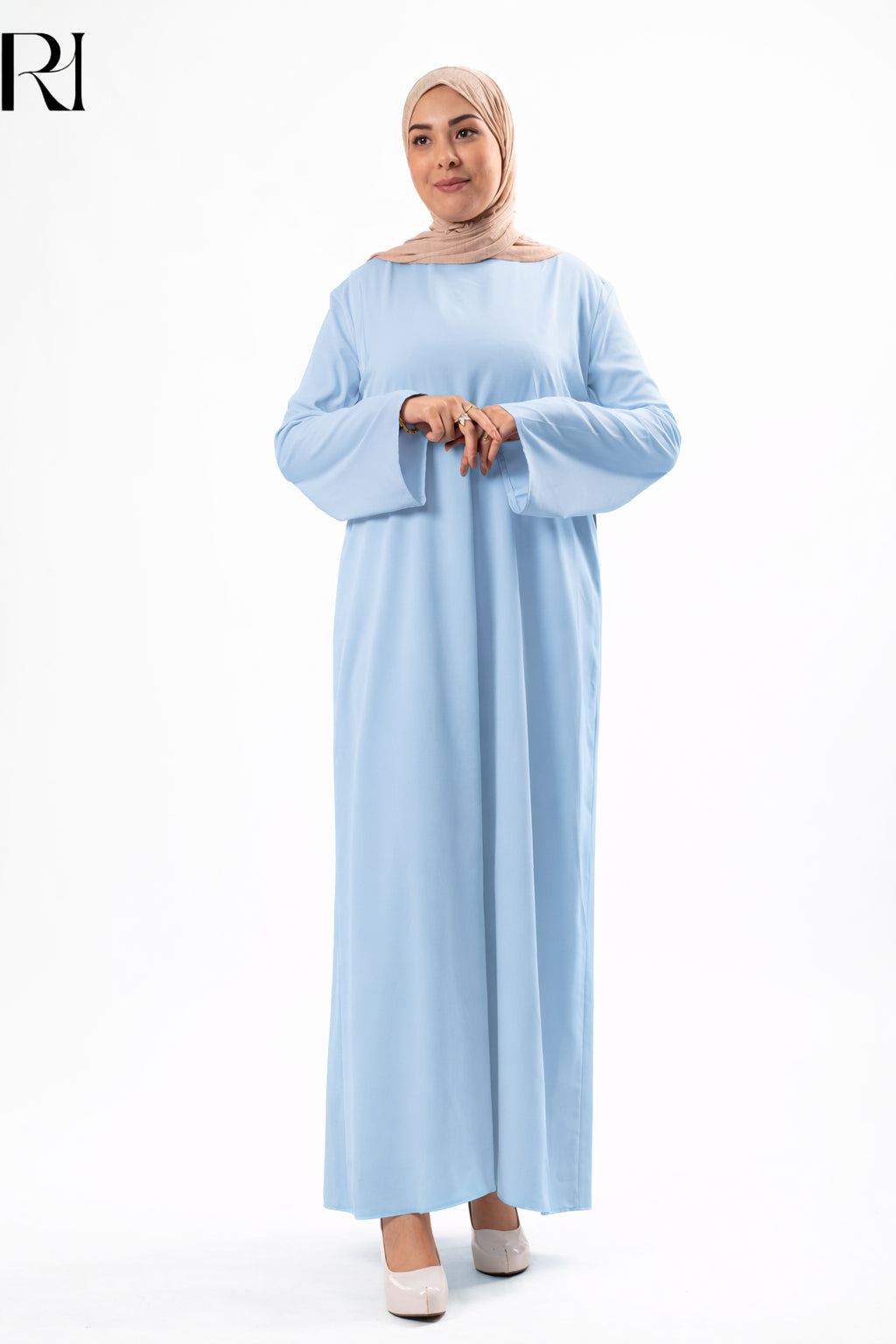 Mariam Lightweight Silky Maxi Dress – Powder Blue