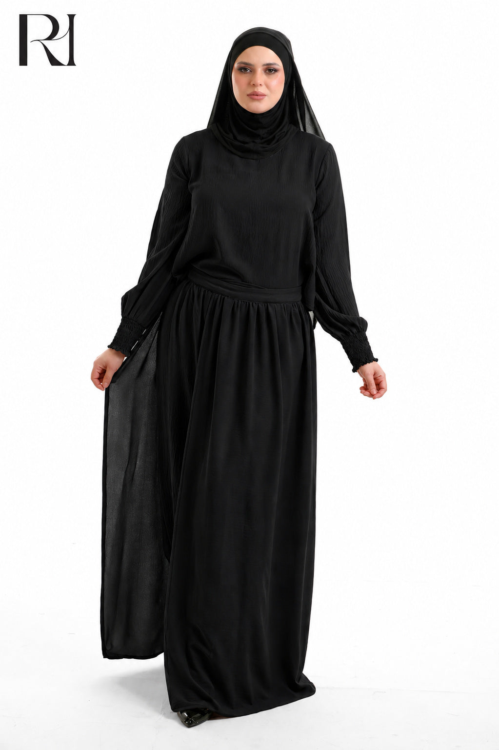 Salma Linen Blend Two Piece Set - Black