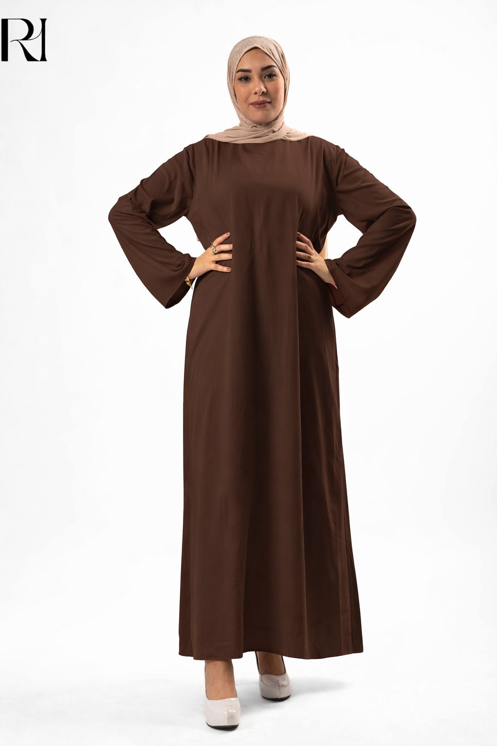 Mariam Lightweight Silky Maxi Dress – Brown